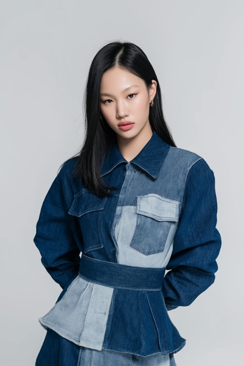 Taylor, our persona: a teenager in a patchwork denim jacket